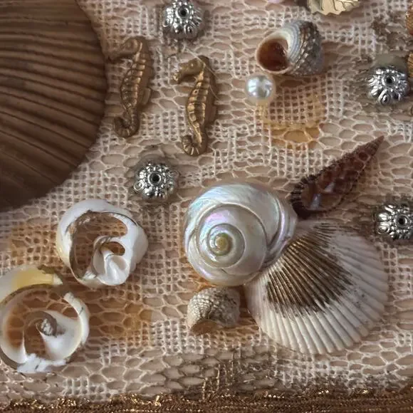 Vtg 60s Princess Charming Wicker Seashell Purse Novelty Kitsch Mermaid Nautical